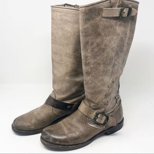 FRYE | Women’s Tan Brown Leather Distressed Knee High Tall Riding Boots Size 7